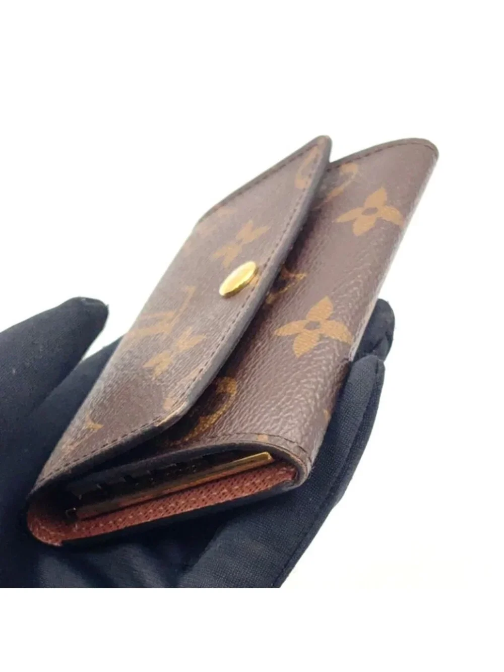 Louis Vuitton Multicles 6 Monogram Leather Brown Key Case Gold Key Holder